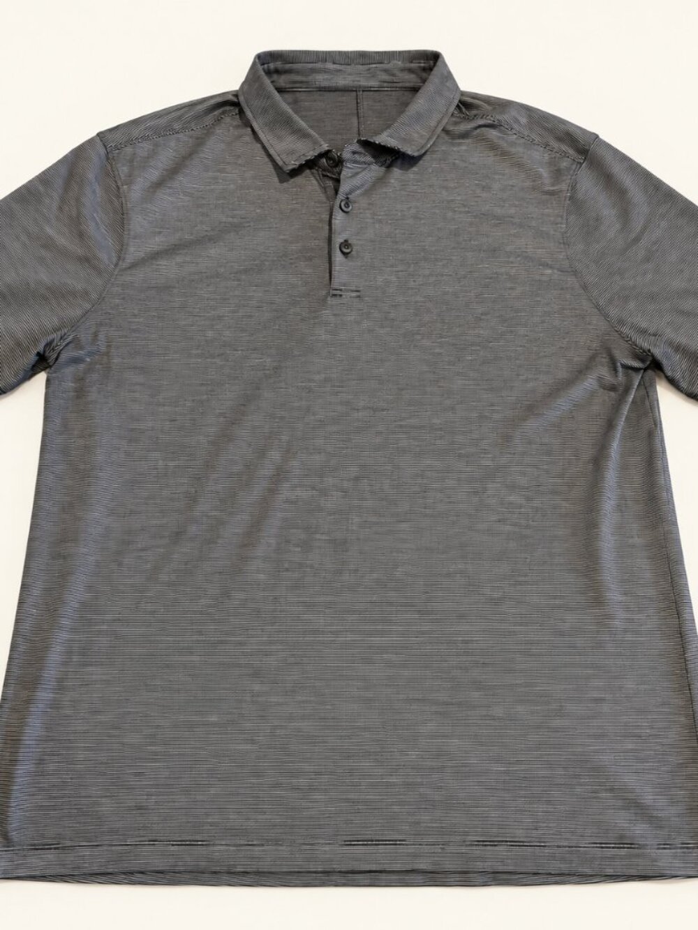 Lululemon Evolution Polo Mens XL Black White Stripe
